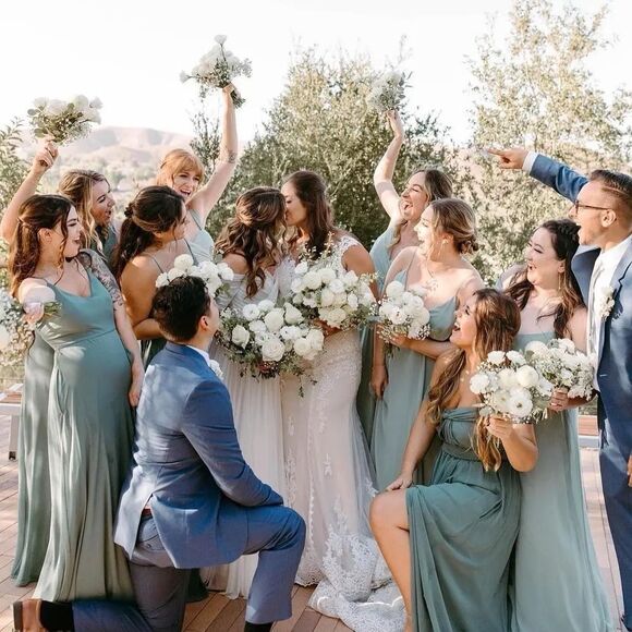 NEW Birdy Grey Elsye Bridesmaid Long Maxi Dress in Sea Glass Green Size XXL - Picture 14 of 16